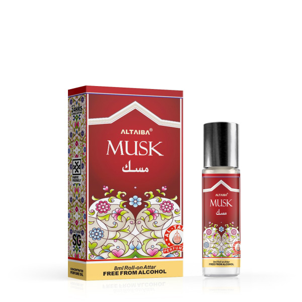 Al Taiba Musk Attar Roll On Men Women Natural Attar Non Alcoholic Perfume 8Ml - Foto 1 di 2
